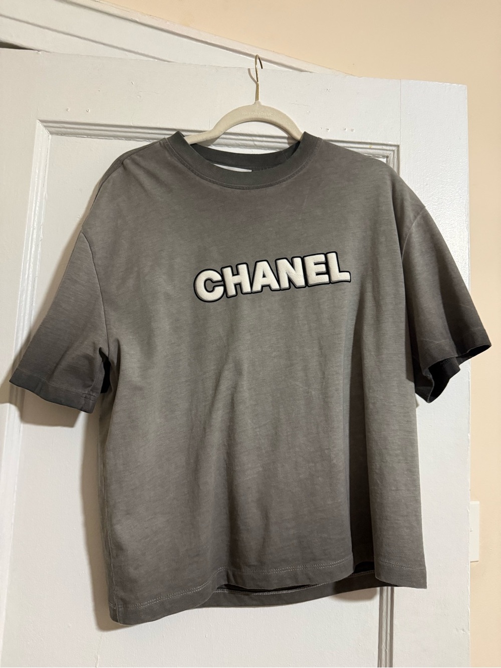 Gray Crewneck Logo Short Sleeve Tee